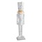 3.5' Silver and White Nutcracker – Winter Holiday Décor with Frosted Finish